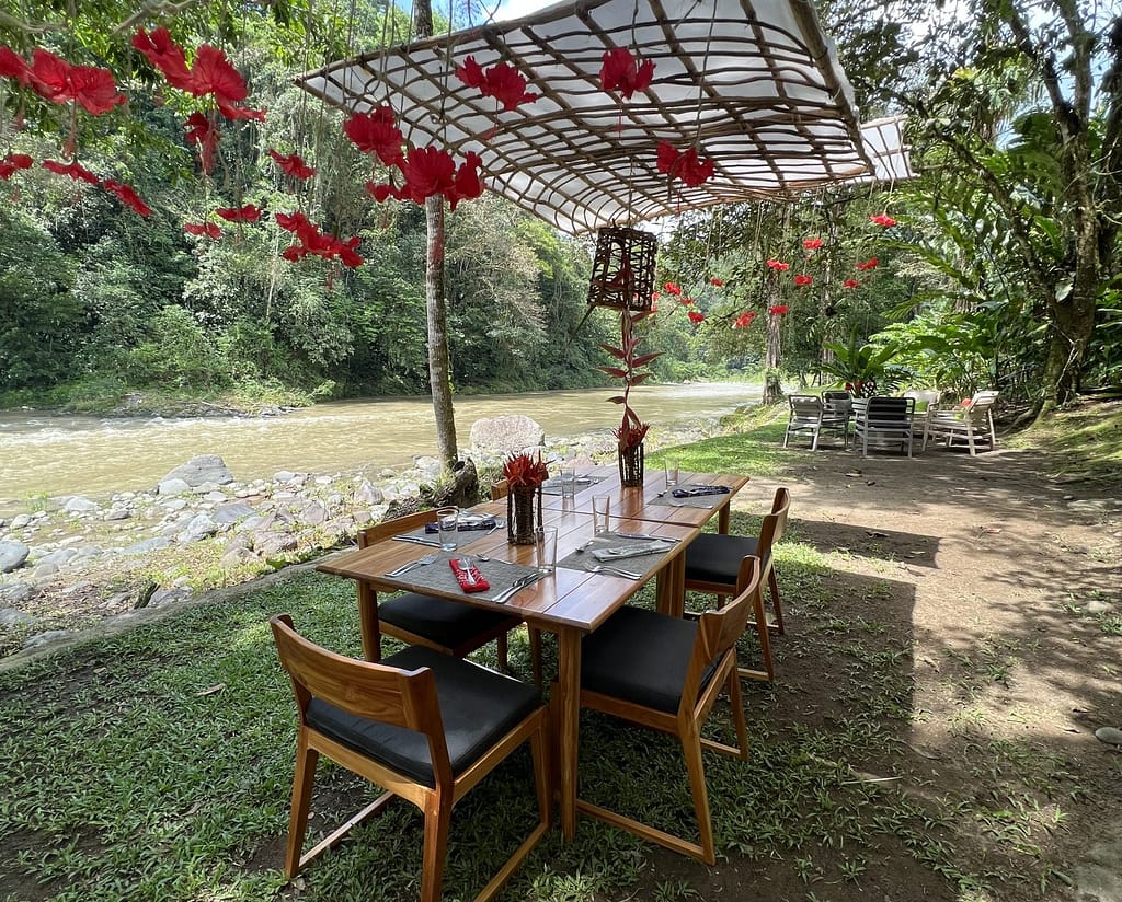 lunch along Pacuare River in Costa Rica