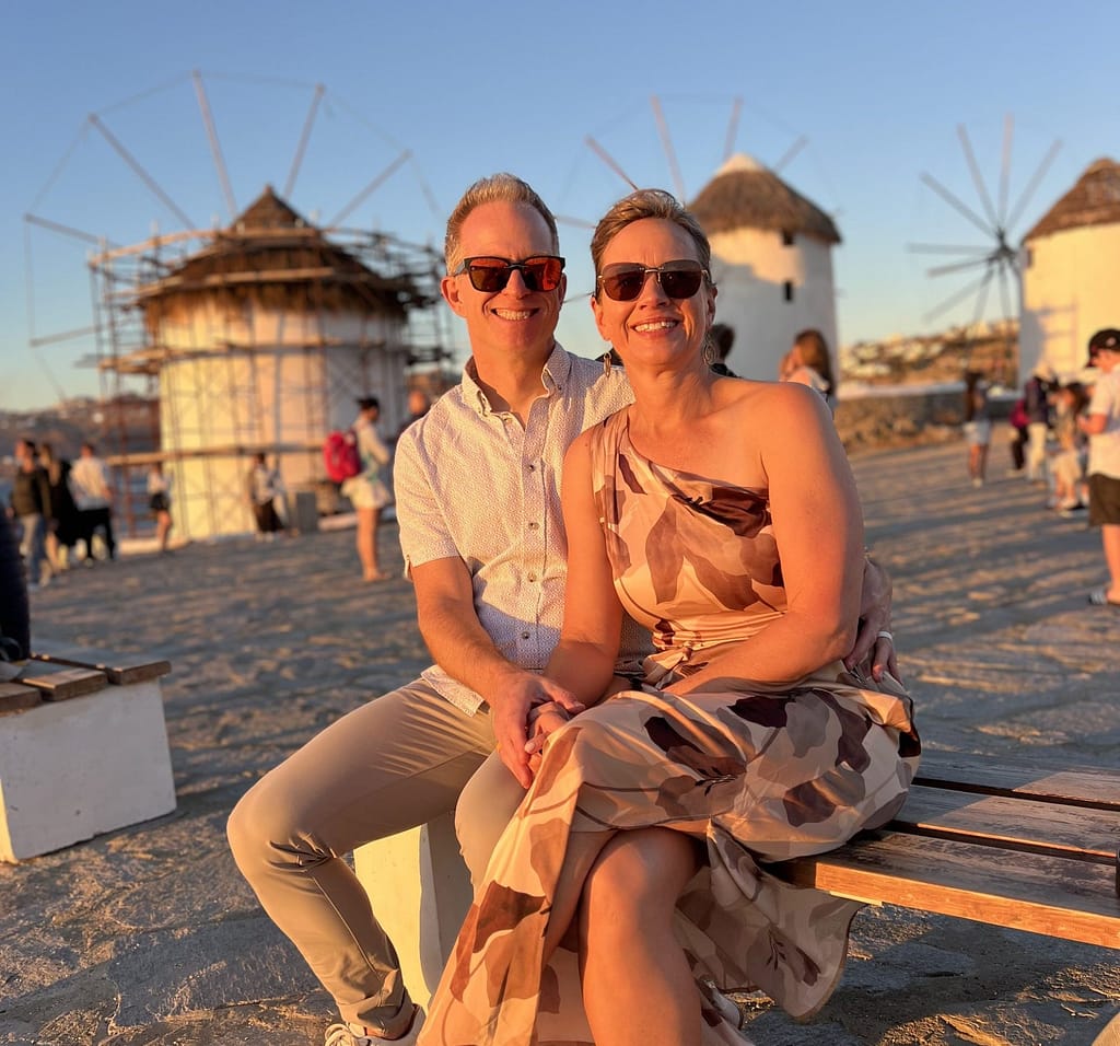 Debi and husband in Mykonos